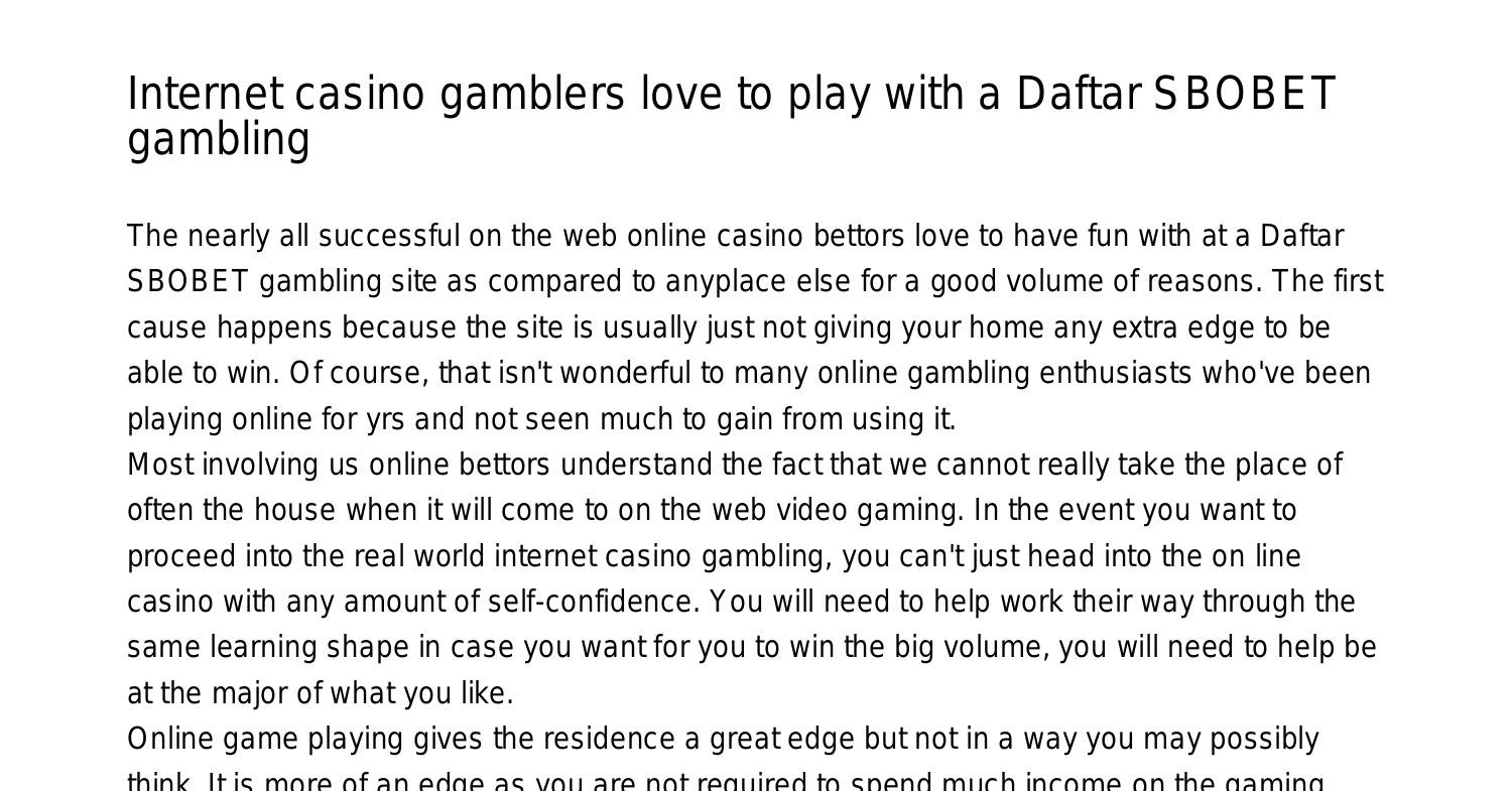 gambling sbobet
